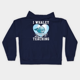 i love teaching gift cute whale Kids Hoodie